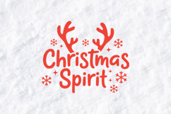 Christmas Spirit T-shirt, Holiday Typography &amp; Antlers Desig Product Image 3