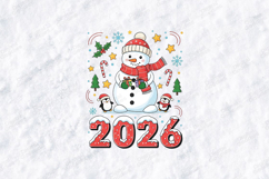 2026 Snowman Christmas New Year T Shirt Design Graphic Product Image 3