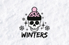 Edgy Skull "Winters" with Leopard Beanie Product Image 1