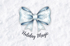 Holiday Magic Snow Bow Christmas T Shirt Design Graphic Product Image 3
