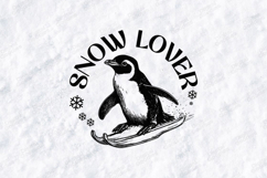 Snow Lover SVG - Penguin Skiing Winter Sports Cut File Product Image 1