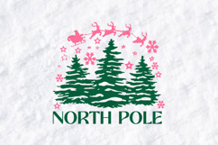 North Pole SVG - Santa Sleigh Reindeer Christmas Cut File Product Image 1