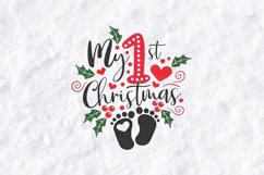 My 1st Christmas T-shirt, Baby Holiday Typography Design Product Image 3