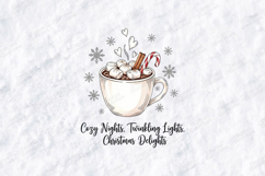 Cozy Nights Christmas Hot Cocoa Mug T Shirt Design Product Image 3