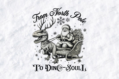 Dino-Soul Christmas SVG | T-Rex Santa Sleigh Sublimation Product Image 1