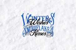 Winters Wishes SVG - Snowflake Kisses Christmas Cut File Product Image 1