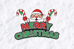Merry Christmas Santa Tshirt Design Candy Cane Cute Art Product Image 3