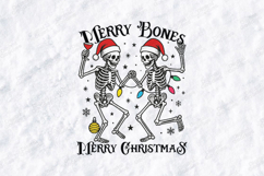 Merry Bones Merry Christmas Dancing Skeletons Holiday Design Product Image 1