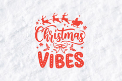 Christmas Vibes T-shirt, Holiday Typography with Reindeer Product Image 3