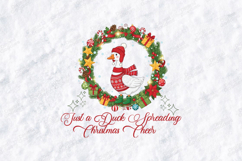 Just a Duck Spreading Christmas Cheer SVG | Festive Wreath Product Image 1