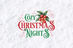 Cozy Christmas Nights SVG | Holly Berries &amp; Jingle Bells Product Image 2