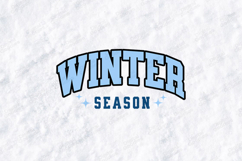 Winter Season Varsity PNG, Collegiate Blue Ice Font SVG Product Image 1