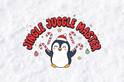 Jingle Juggle Master Penguin Tshirt Design Christmas Art Product Image 3