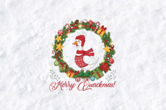 Merry Quackmas Wreath SVG | Cute Duck Christmas Design Product Image 1
