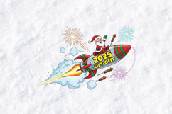 Santa Rocket 2025 New Year SVG Cute Christmas Shirt Design Product Image 3