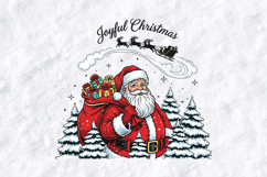 Joyful Christmas Vintage Santa Claus Holiday Shirt Design Product Image 3