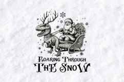 T-Rex Santa Sleigh SVG | Roaring Through The Snow Dino Product Image 1