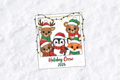 Holiday Crew 2026 Cute Animals Christmas T Shirt Design Product Image 3