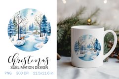 Christmas Sublimation Design PNG - Watercolor Forest clipart Product Image 1