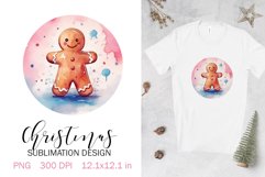 Christmas Sublimation Design PNG - Watercolor Gingerbread Product Image 1