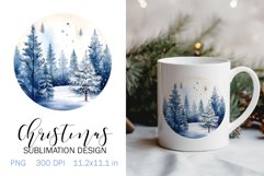 Christmas Sublimation Design PNG - Watercolor Forest clipart Product Image 1