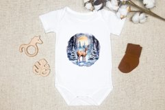 Christmas Sublimation Design PNG - Watercolor Deer clipart Product Image 2