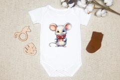 Christmas Sublimation Design PNG - Watercolor Mouse clipart Product Image 2