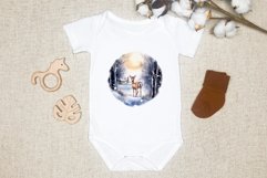 Christmas Sublimation Design PNG - Watercolor Deer clipart Product Image 2