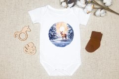 Christmas Sublimation Design PNG - Watercolor Deer clipart Product Image 2