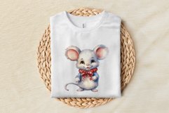 Christmas Sublimation Design PNG - Watercolor Mouse clipart Product Image 3