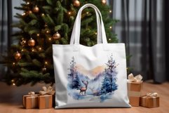 Christmas Sublimation Design PNG - Watercolor Deer clipart Product Image 2