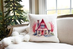 Christmas Sublimation Design PNG - Watercolor Pink Cozy Home Product Image 3