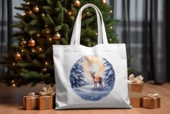 Christmas Sublimation Design PNG - Watercolor Deer clipart Product Image 3