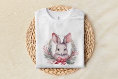 Christmas Sublimation Design PNG - Watercolor Bunny clipart Product Image 3