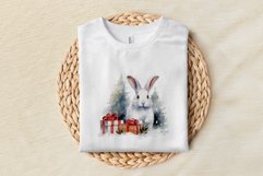 Christmas Sublimation Design PNG - Watercolor Bunny clipart Product Image 3