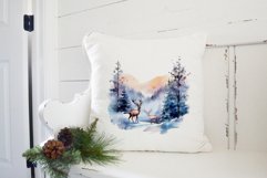 Christmas Sublimation Design PNG - Watercolor Deer clipart Product Image 3