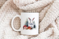 Christmas Sublimation Design PNG - Watercolor Bunny clipart Product Image 4