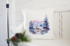 Christmas Sublimation Design PNG - Watercolor Deer clipart Product Image 3
