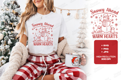 Snowy Ahead Warm Hearts Christmas T-Shirt Design Product Image 1