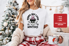 Sorry But I Love Winters Skull SVG, Pink Leopard Beanie PNG Product Image 2