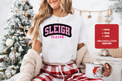 Sleigh Season Varsity Pink Winter PNG, Christmas SVG Logo Product Image 2