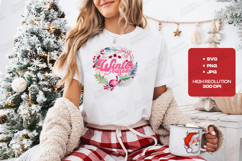 Winter Season Floral Wreath PNG, Christmas Watercolor Sublim Product Image 2