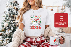 2026 Snowman Christmas New Year T Shirt Design Graphic Product Image 1