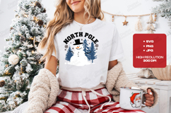 North Pole Snowman SVG, Winter Forest Scene Christmas Cut Product Image 2