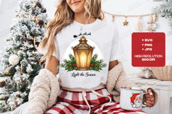 Light the Season Christmas Lantern Holiday T Shirt Design Product Image 1