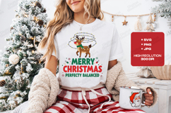Merry Christmas Perfectly Balanced Tshirt Design Reindeer Product Image 1