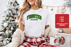 Frosted Season SVG, Varsity Style Winter Typography Cut File Product Image 2