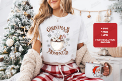 Christmas Moments Hot Cocoa Holiday T Shirt Design Print Product Image 1