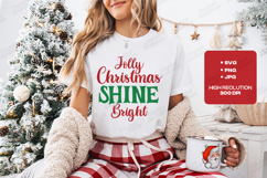 Jolly Christmas Shine Bright Holiday T Shirt Design Product Image 1