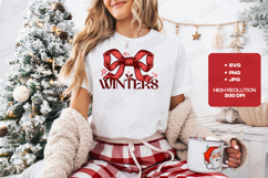 Winters SVG - Red Ribbon Bow Christmas Holly Cut File Product Image 2